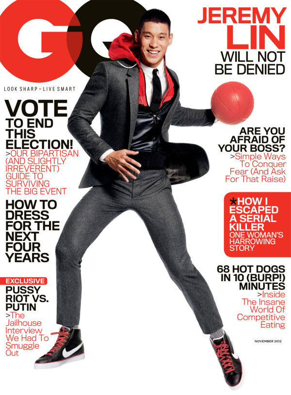 Jeremy Lin en couverture de GQ (novembre 2012)