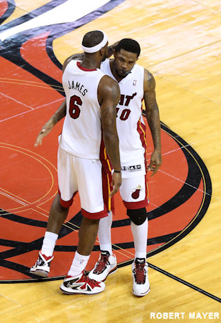 LeBron James et Udonis Haslem