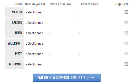 Equipe à créer