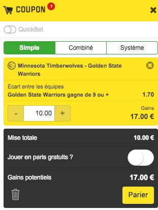 Misez sur une 10e victoire de suite des Warriors