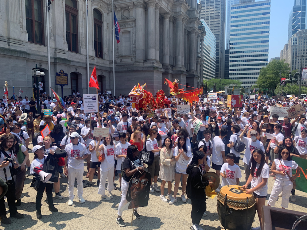 Manifestation contre la nouvelle salle des Sixers
