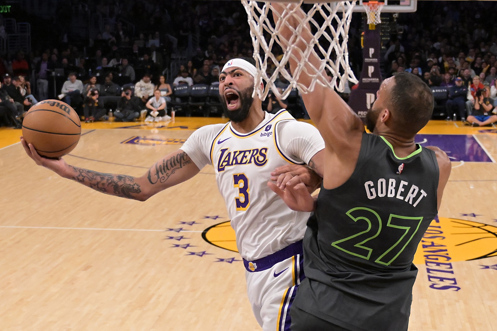 Anthony Davis (Lakers) face à Rudy Gobert (Wolves)
