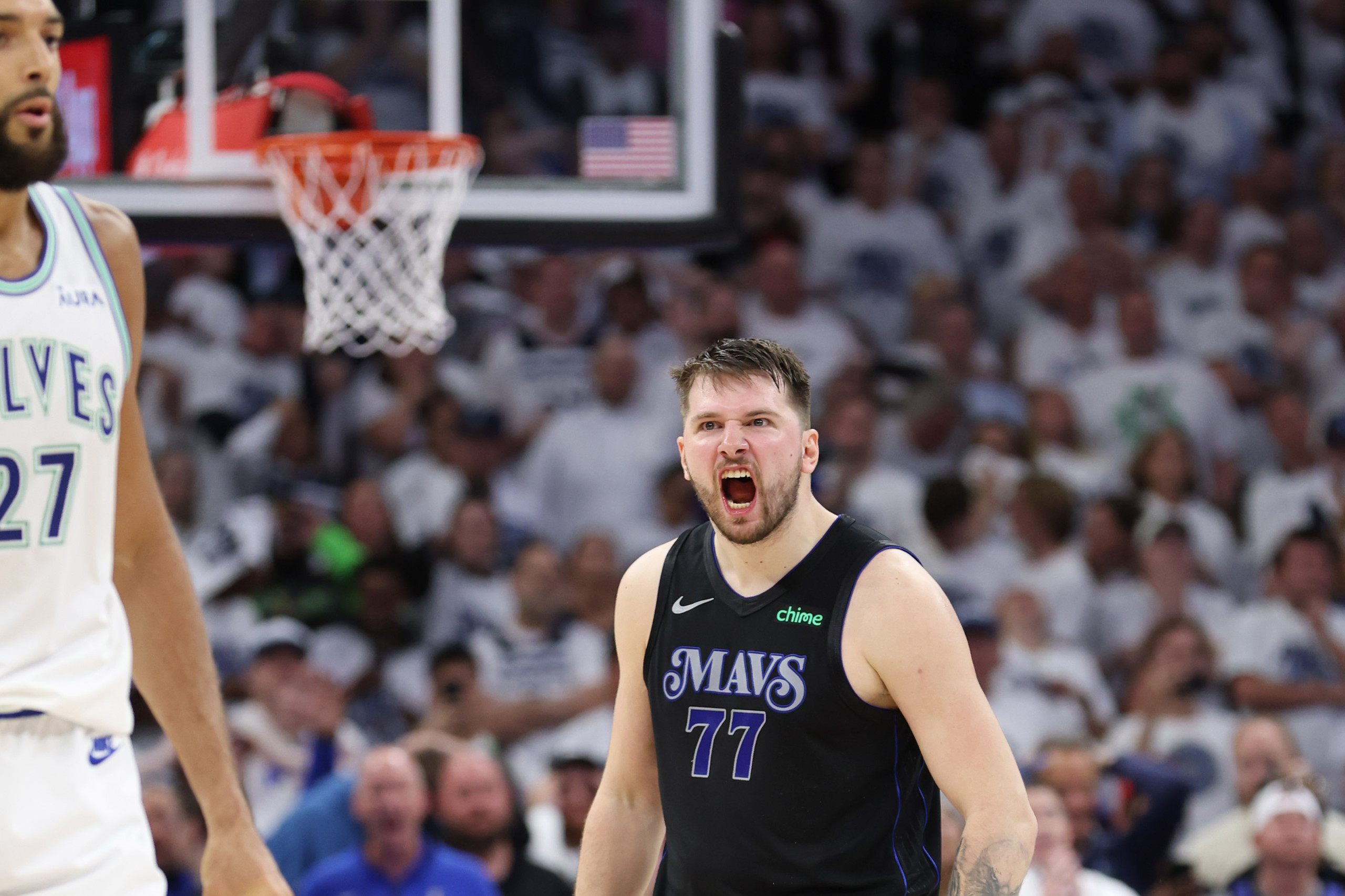 Luka Doncic face à Rudy Gobert