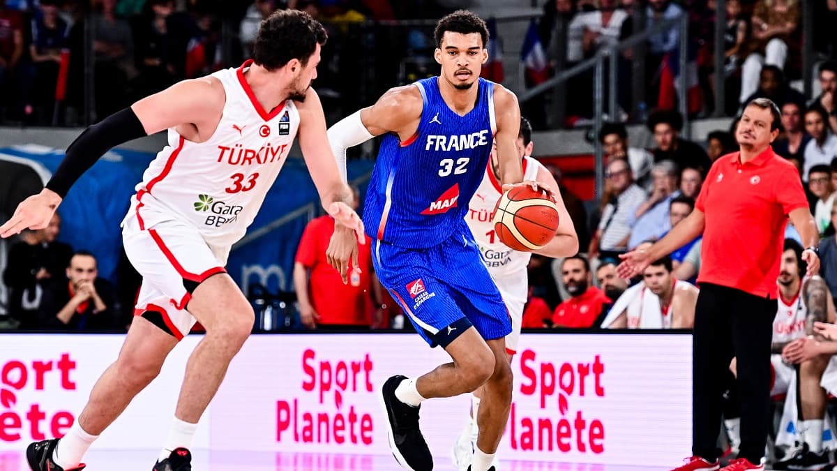 Victor Wembanyama face à la Turquie