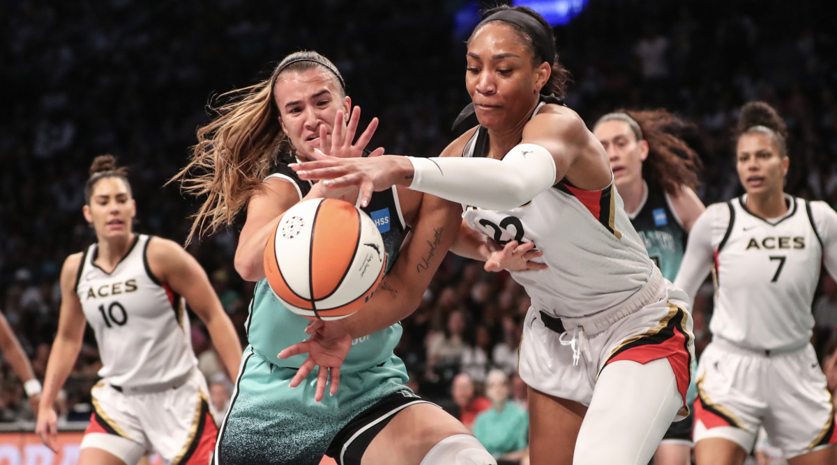 Le Liberty face aux Aces en WNBA