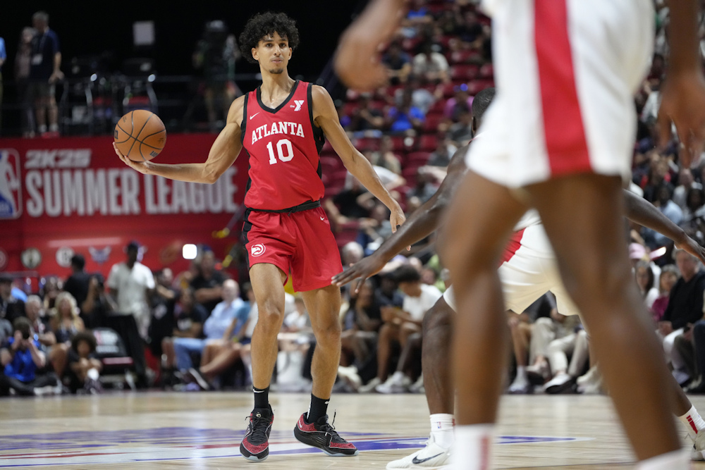 Zaccharie Risacher lors de la SUmmer League 2024 avec les Hawks