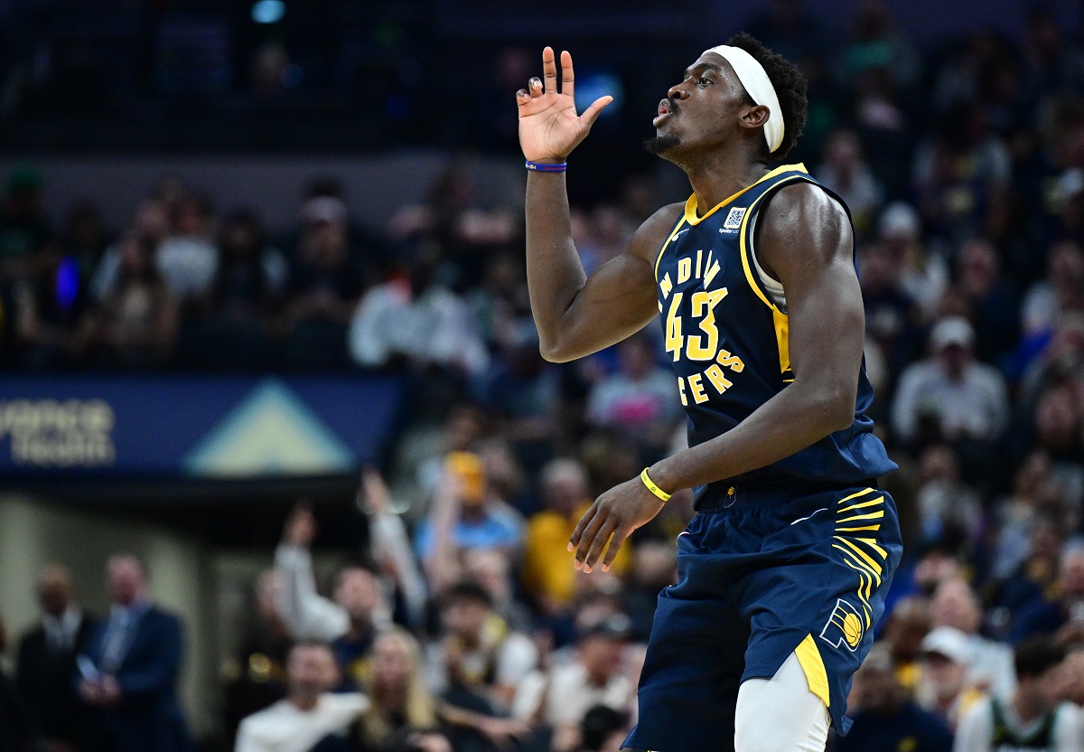 Pascal Siakam avec les Pacers contre les Celtics