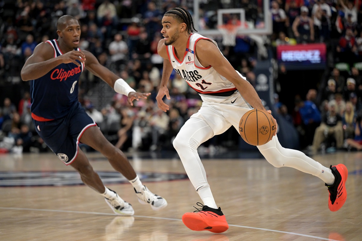 Rayan Rupert avec les Blazers contre les Clippers