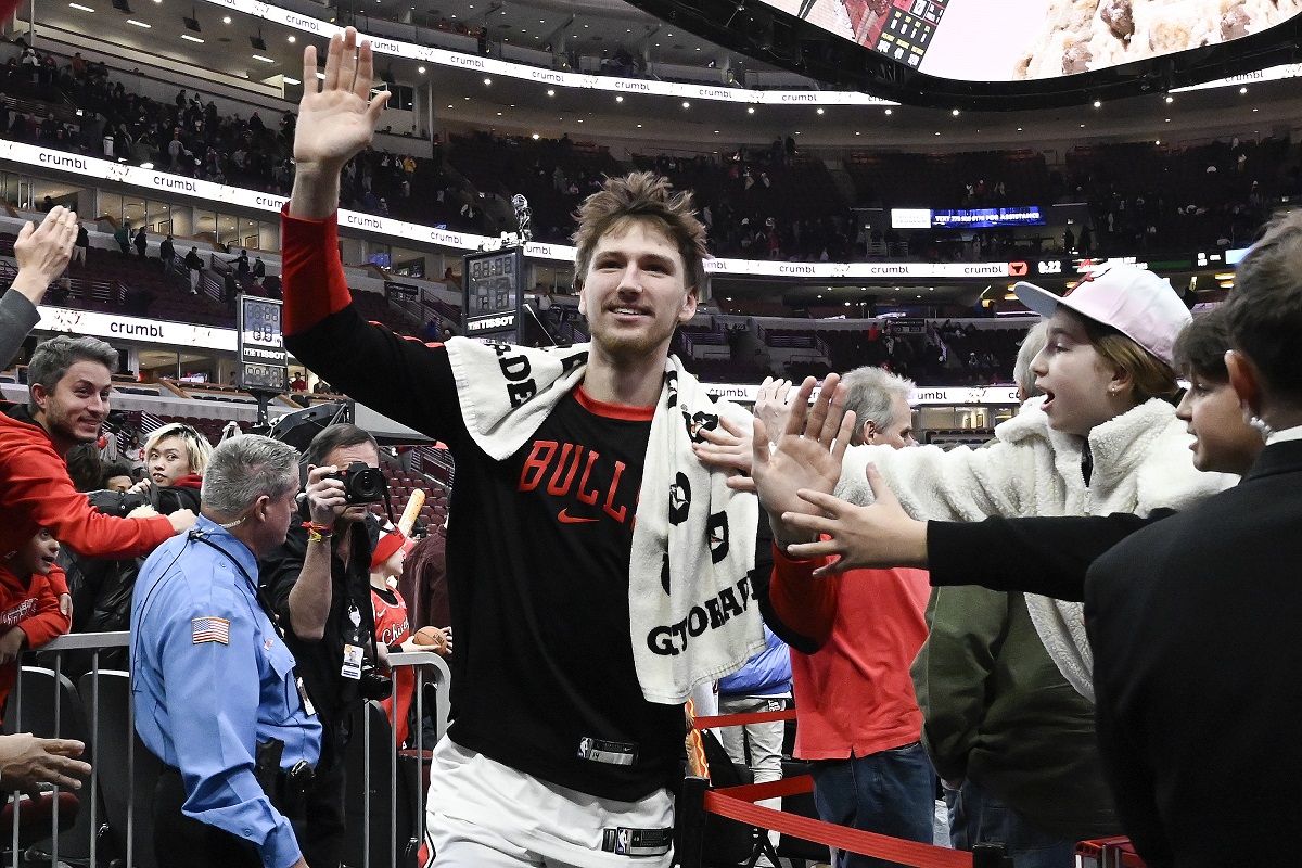Matas Buzelis (Bulls) après le match contre les Nets