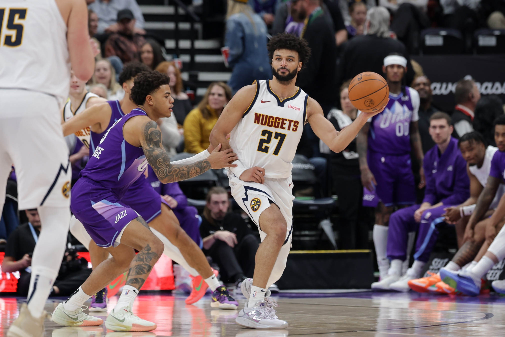 Jamal Murray, Nikola Jokic et Russell Westbrook