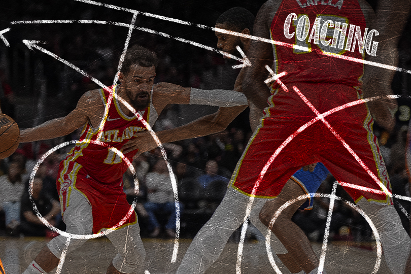 Mikal Bridges en défense sur Trae Young