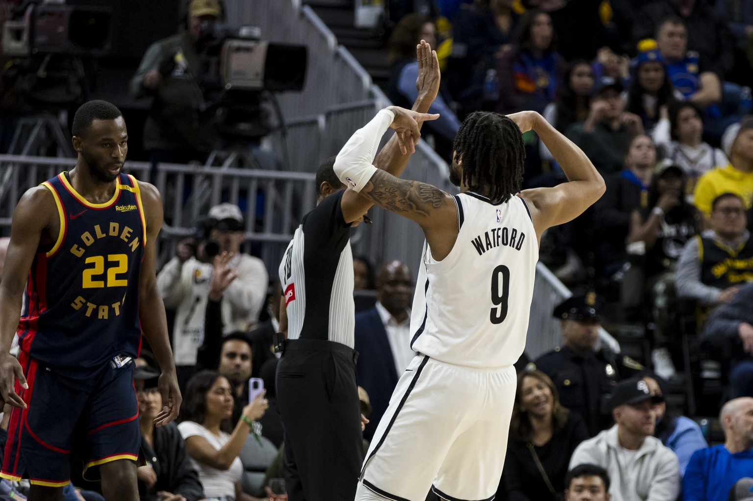 Les Nets face aux Warriors
