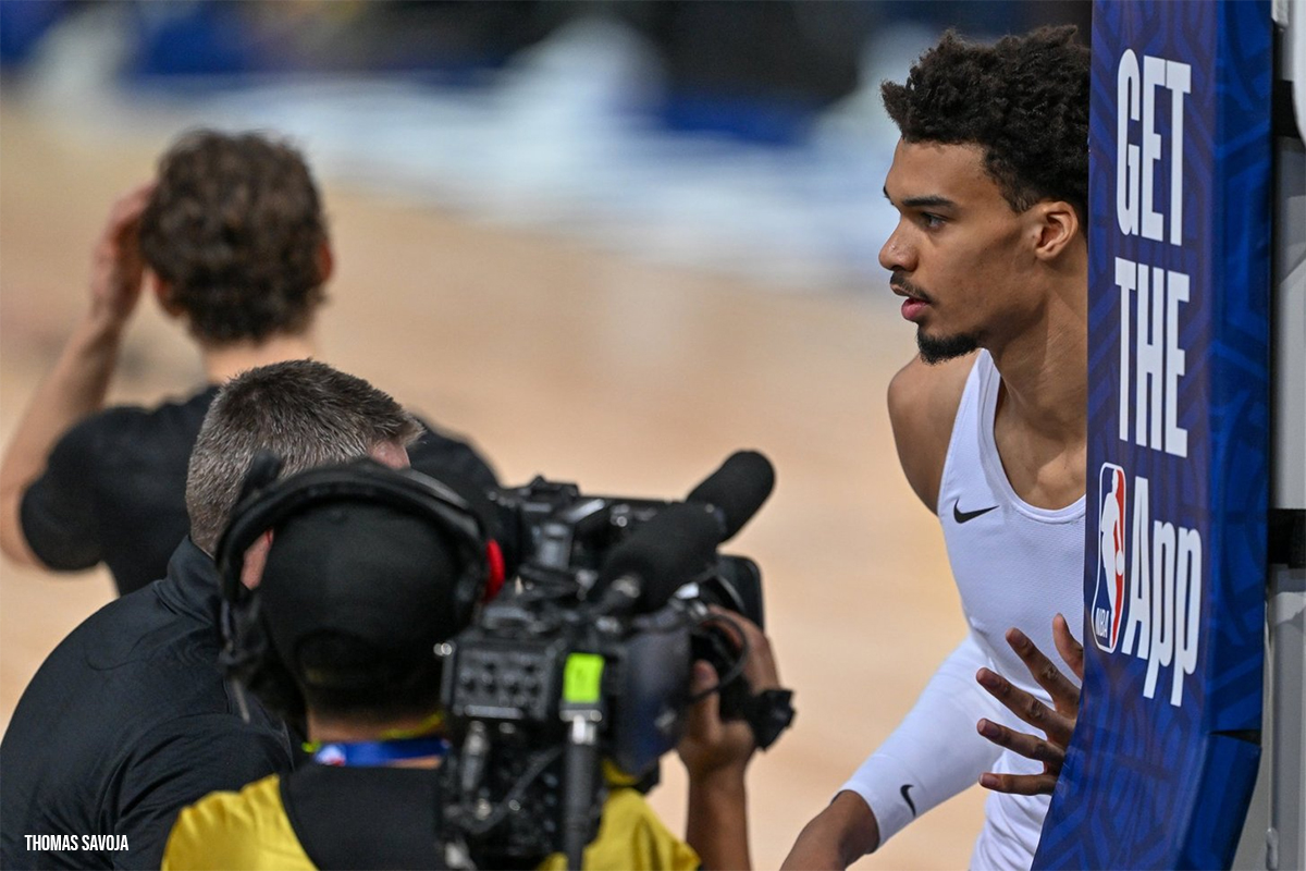 Victor Wembanyama avec les Spurs à Paris