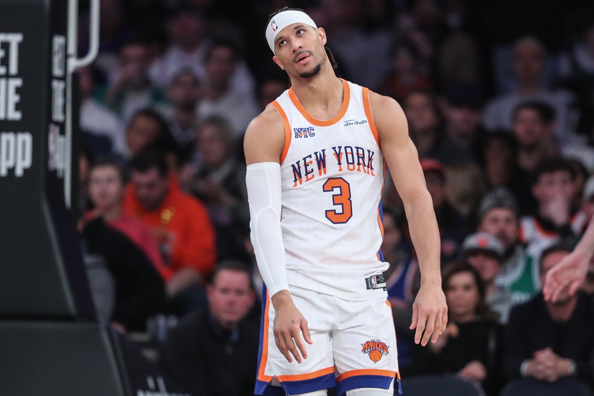 Josh Hart avec les New York Knicks le 8 février contre Boston