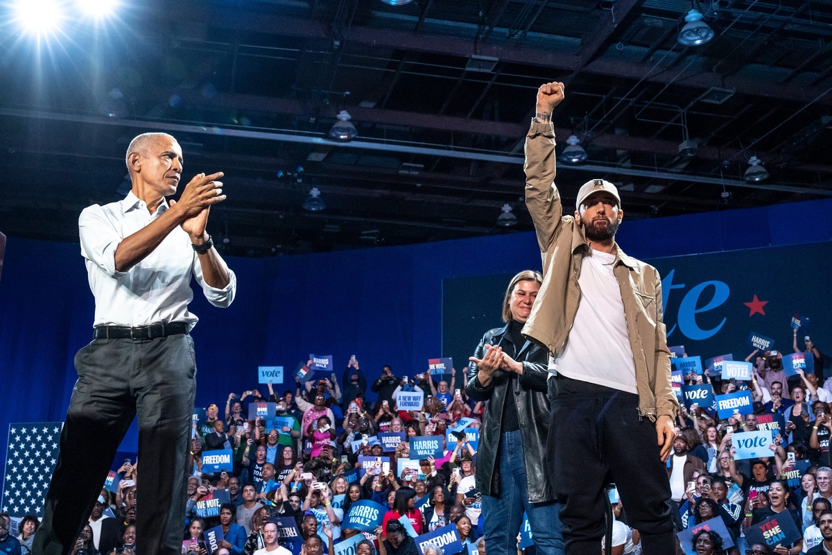 Eminem avec Barack Obama