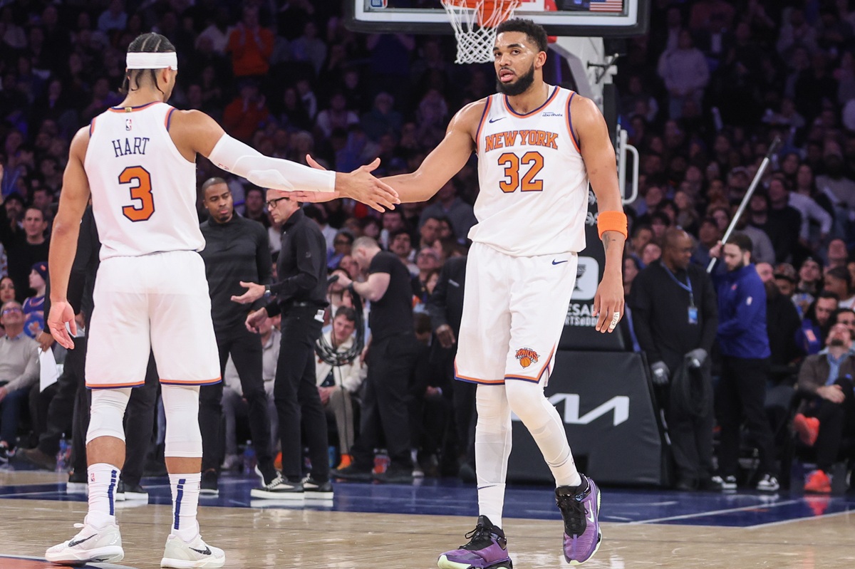 Josh Hart et Karl-Anthony Towns avec les Knicks