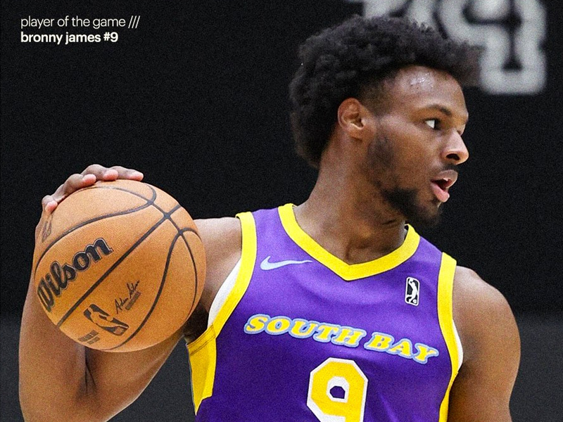 Bronny James avec les South Bay Lakers