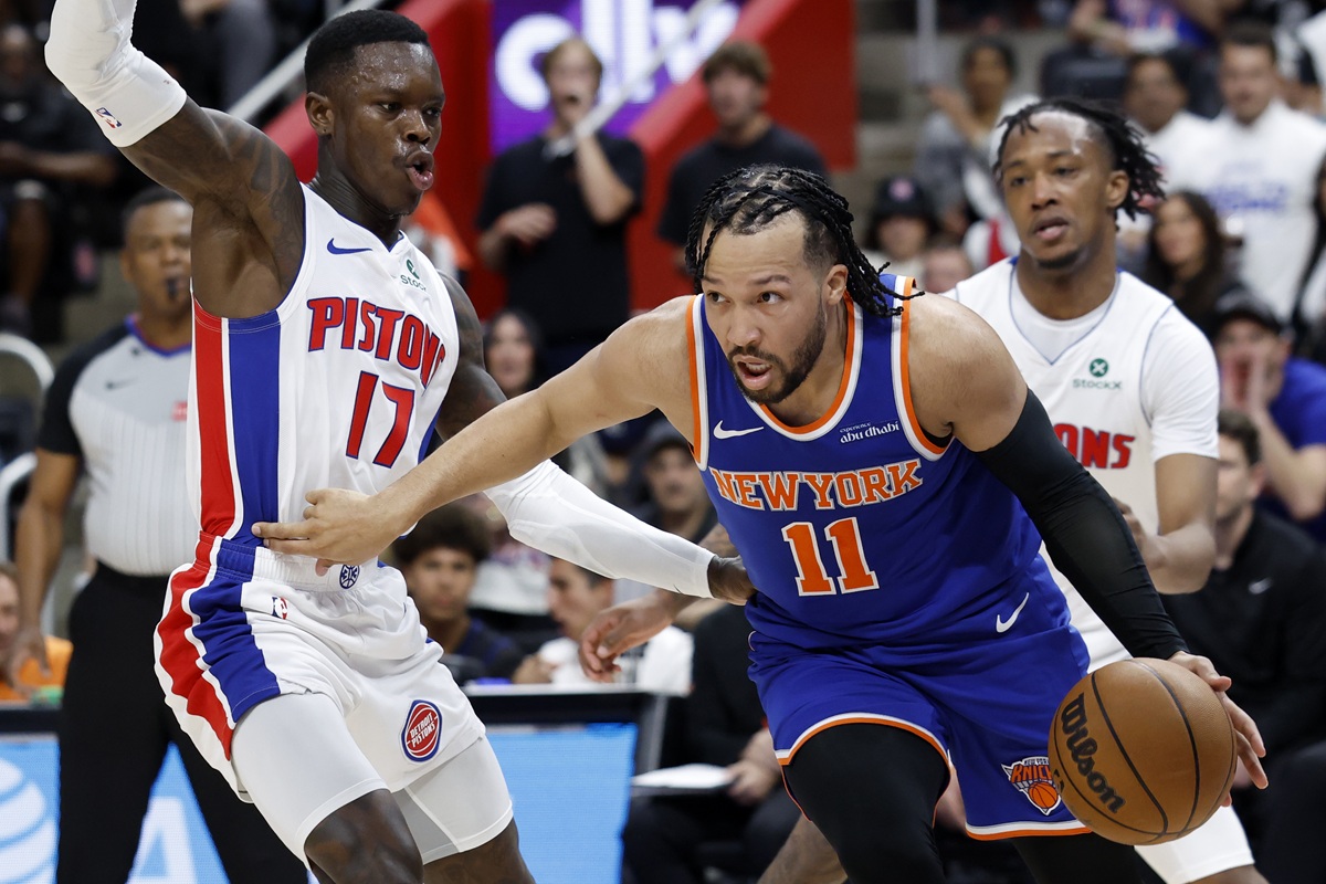 Jalen Brunson (Knicks) contre les Pistons lors du Game 3
