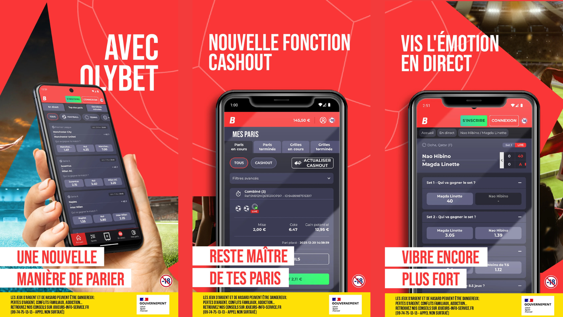 Application mobile Olybet iOS et Android : paris en direct, cash out et promotions