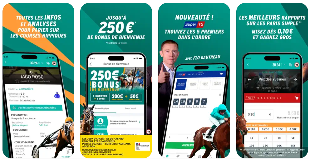 L'application Genybet est idéale pour parier sur le turf
