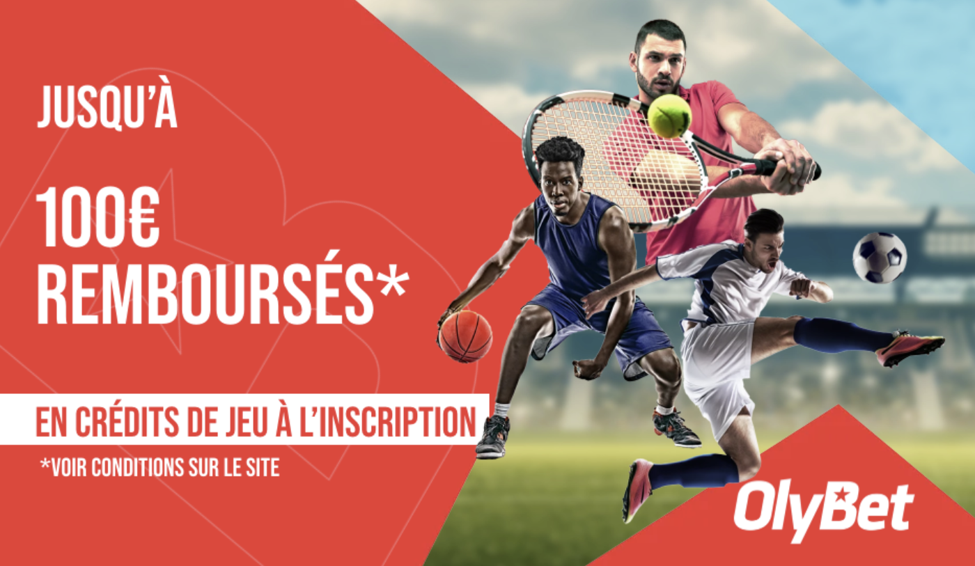 Bonus de bienvenue de 100€ en crédit de jeu avec le code promo Olybet