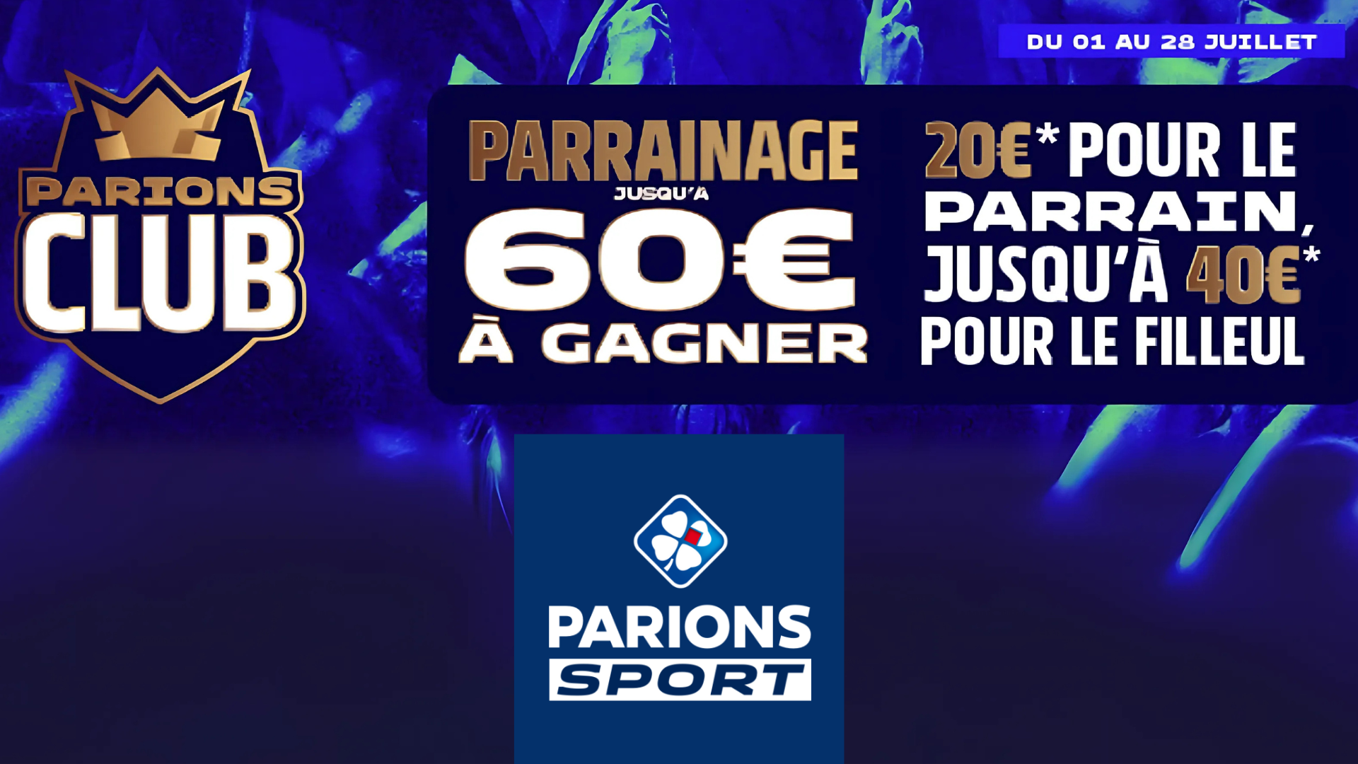 Utilisez le parrainage ParionsSport et obtenez jusqu’à 60€ de crédits de jeu !