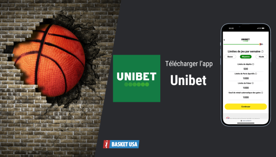 Interfejs aplikacji Unibet na smartfonie z widocznym ekranem logowania i zakładkami