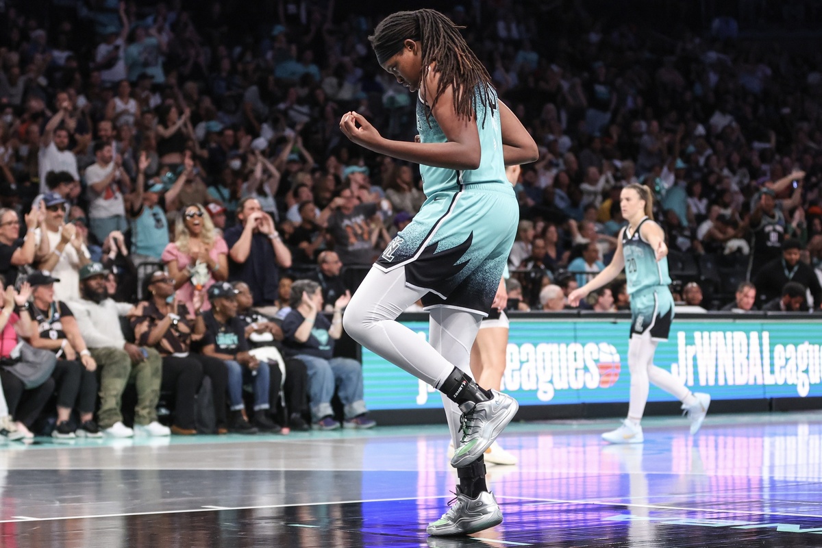 Jonquel Jones avec le Liberty en WNBA