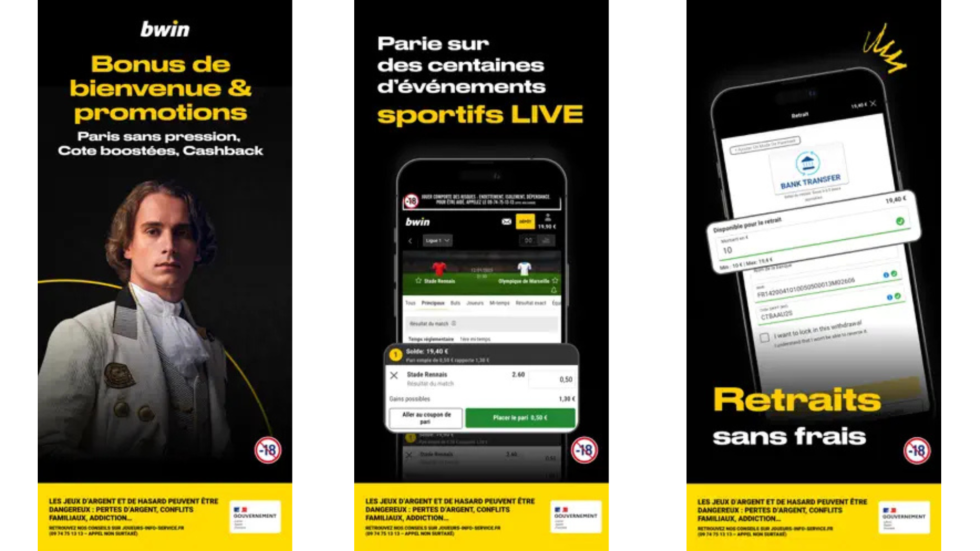 Créer un compte sur l'application Bwin est rapide et intuitif.
