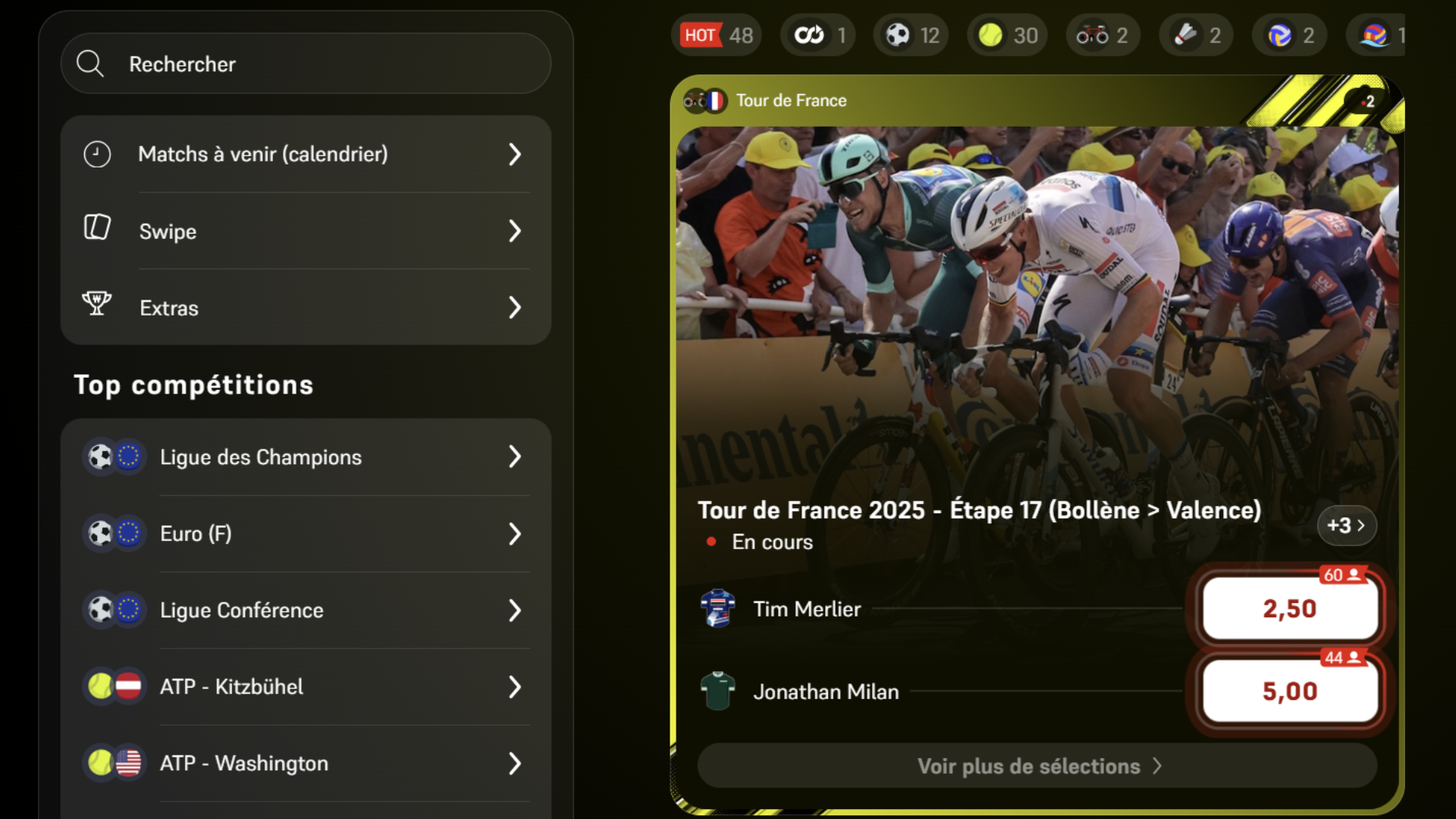 offre sportive Winamax