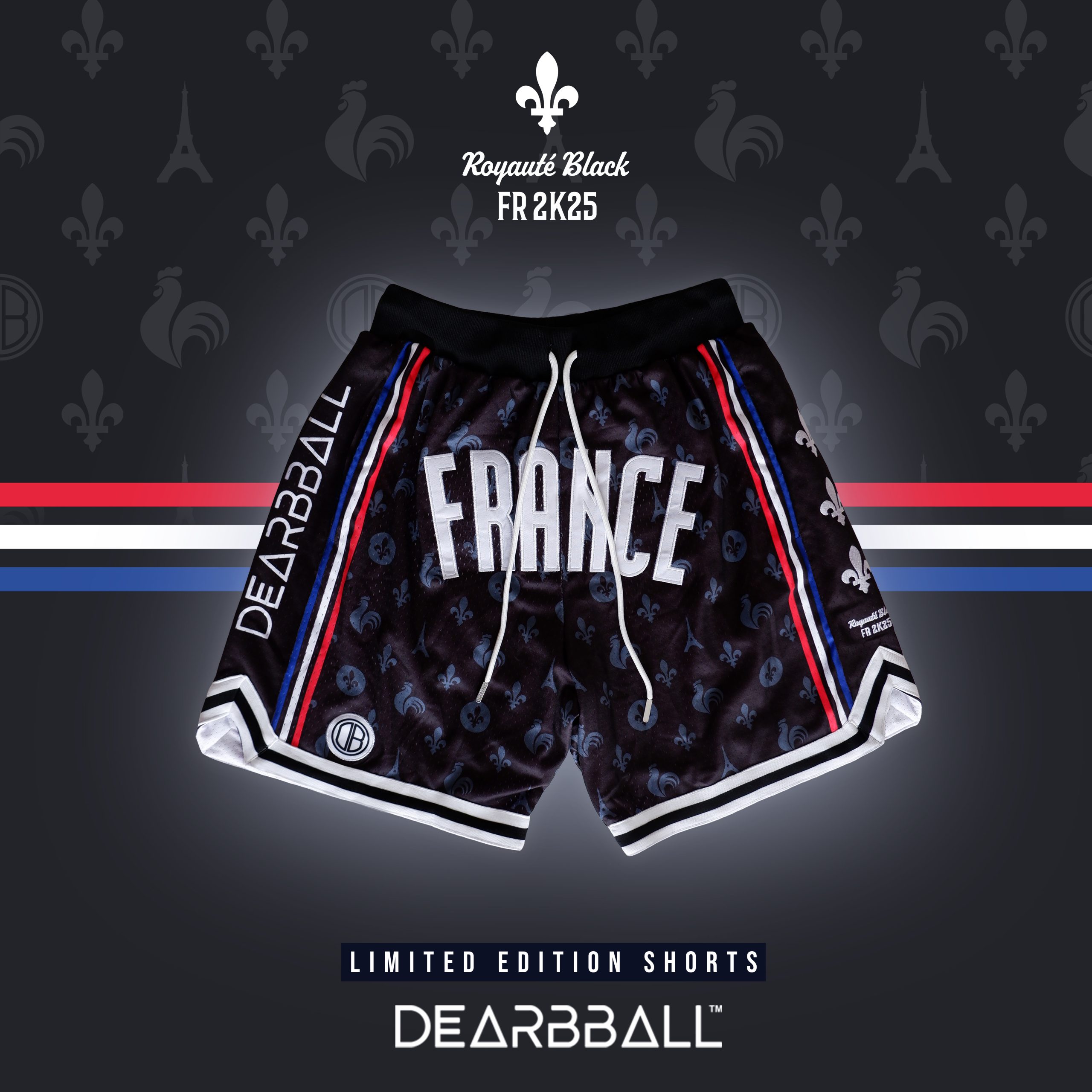 Le short de l’été – Le short France “Black Royauté” signé DearBBall 