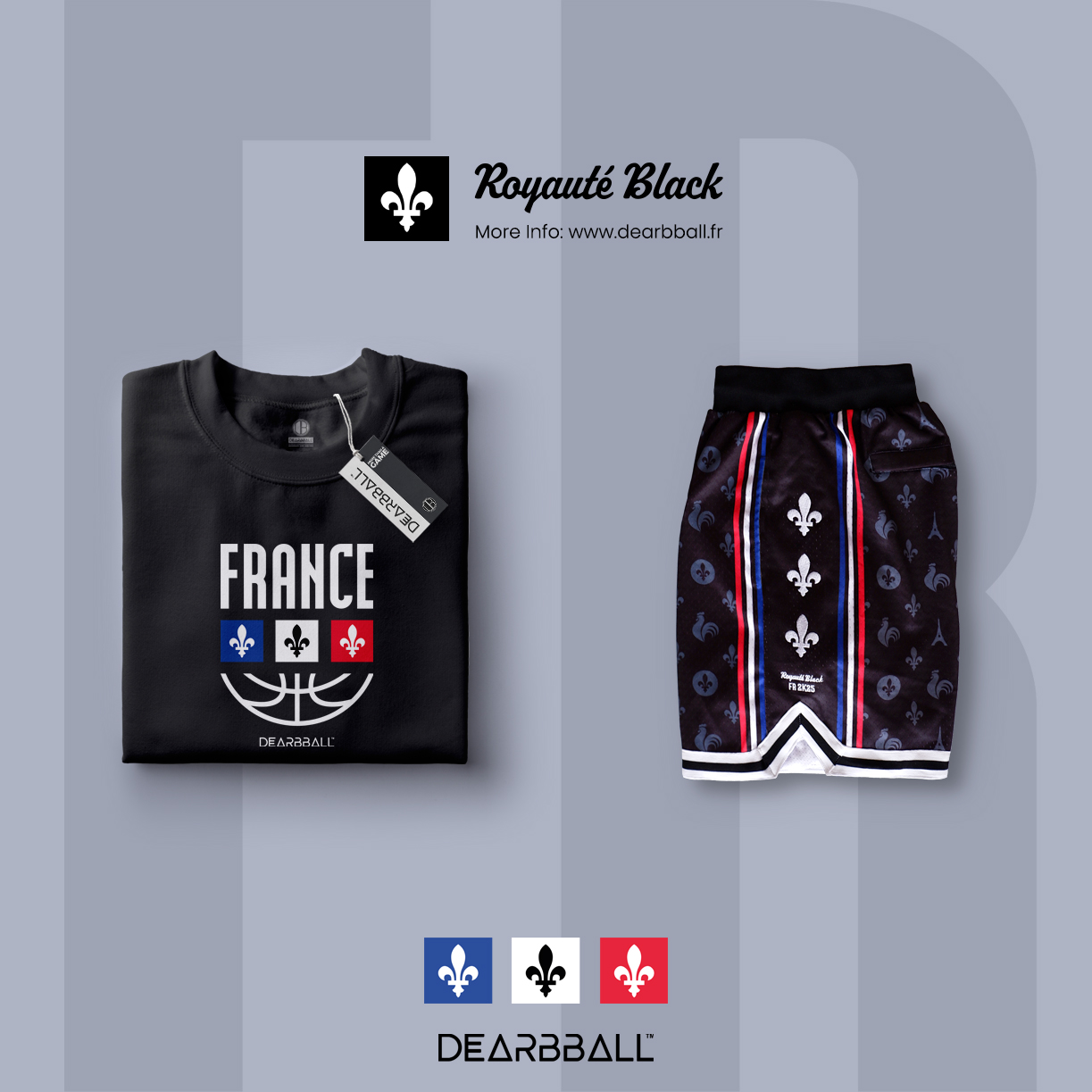 Short Mesh Premium “France Royauté Black” 