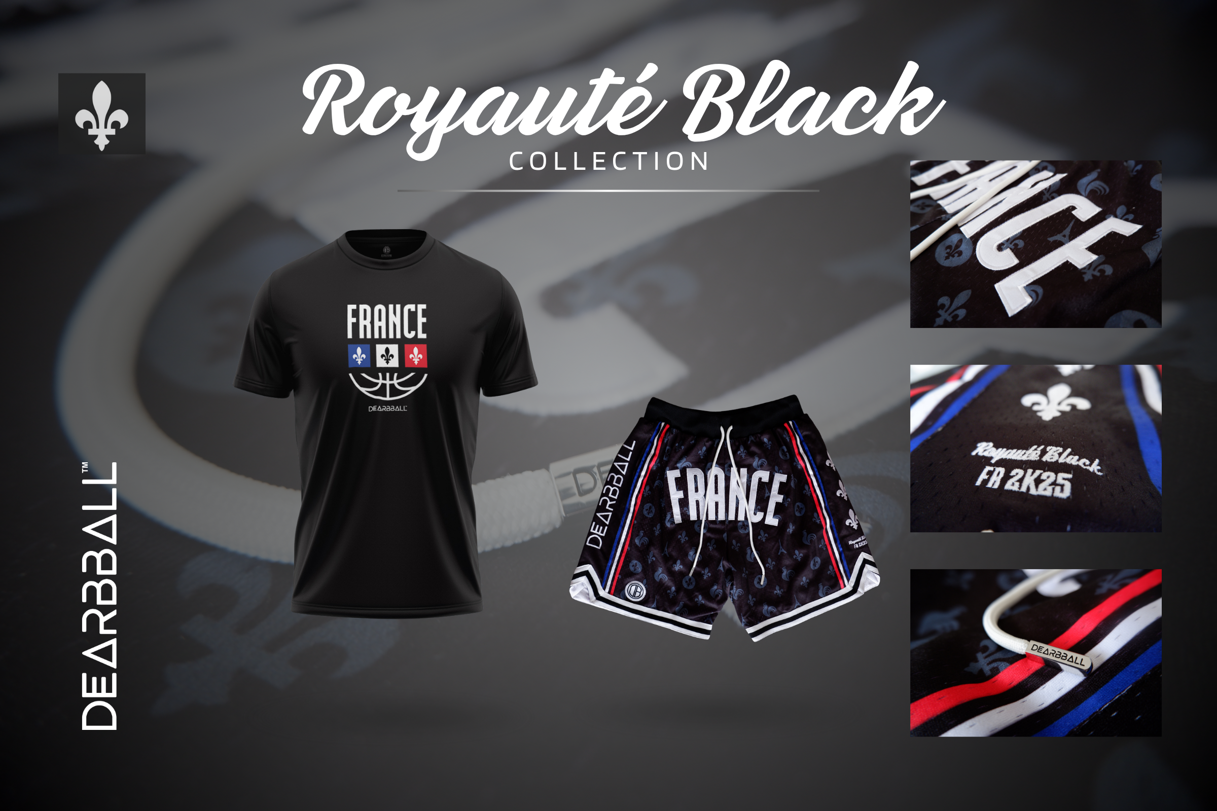 Short Mesh Premium “France Royauté Black” 