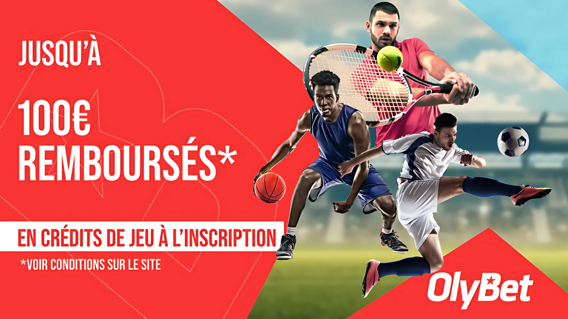 bonus de bienvenue Olybet 100€ freebets premier pari remboursé cashback