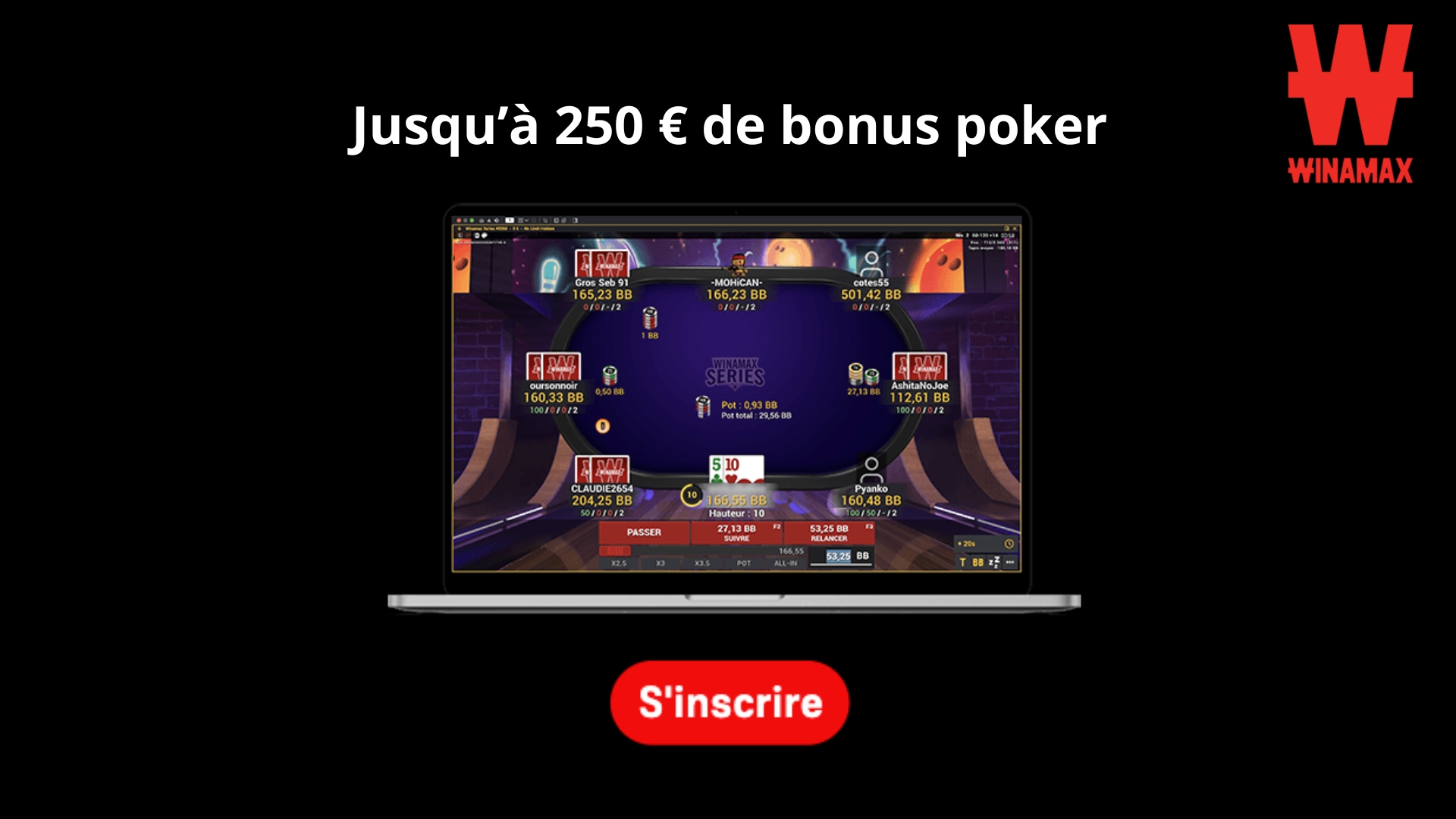 Profitez du bonus poker de Winamax