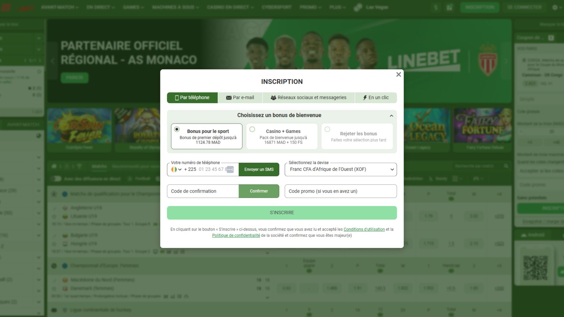 Code avantage Linebet inscription - bonus paris sportifs casino promocode