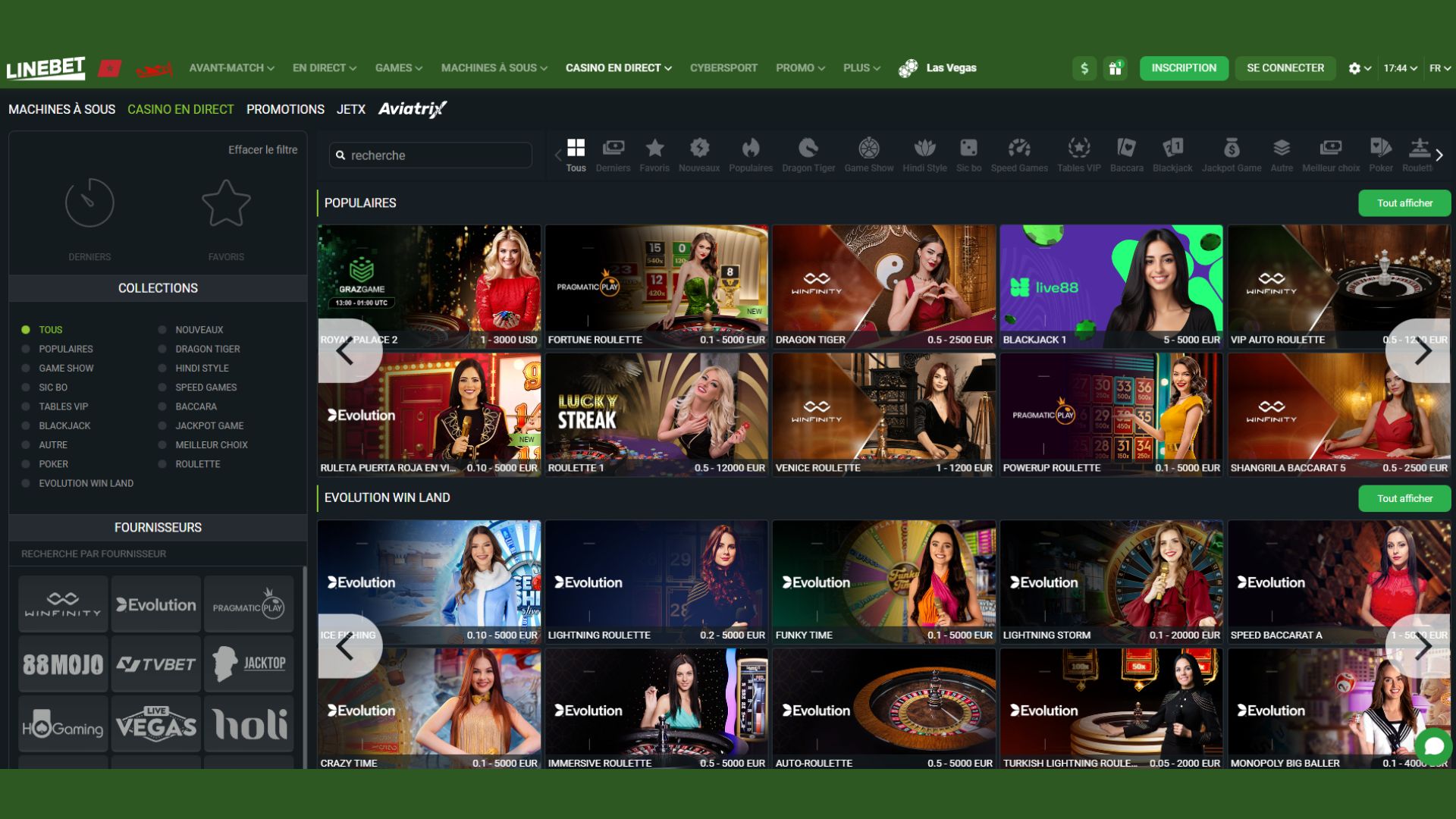 Casino Linebet - avis sur les jeux et le live casino