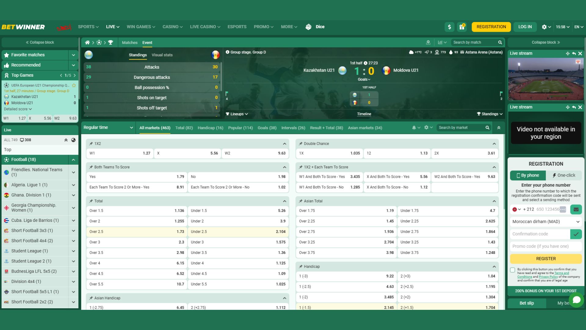 Live streaming Betwinner