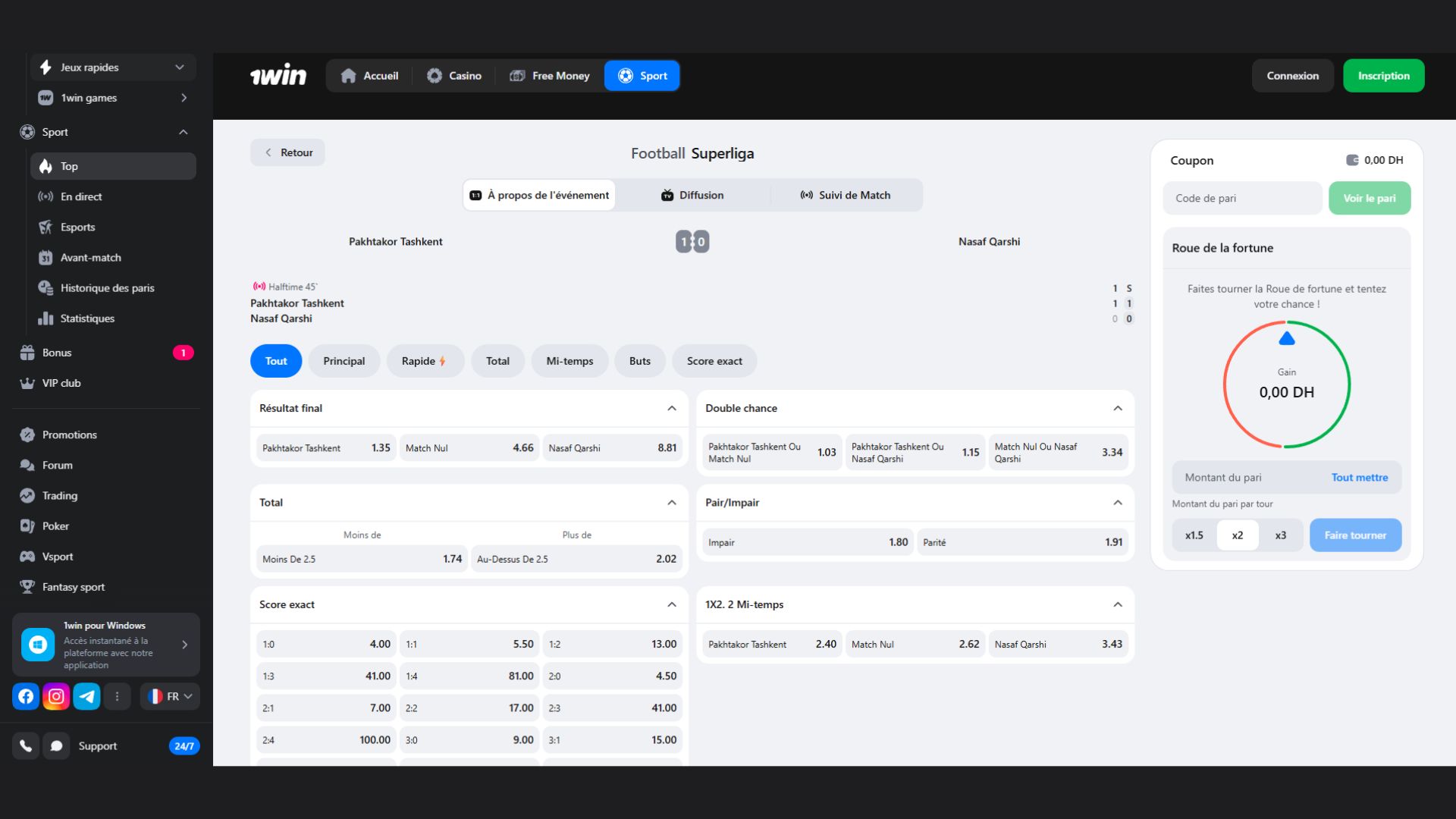 Pariez en direct avec le live streaming sur 1win