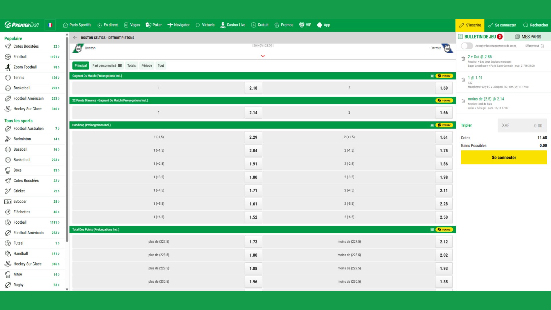 Pariez sur les meilleures cotes sur Premier Bet