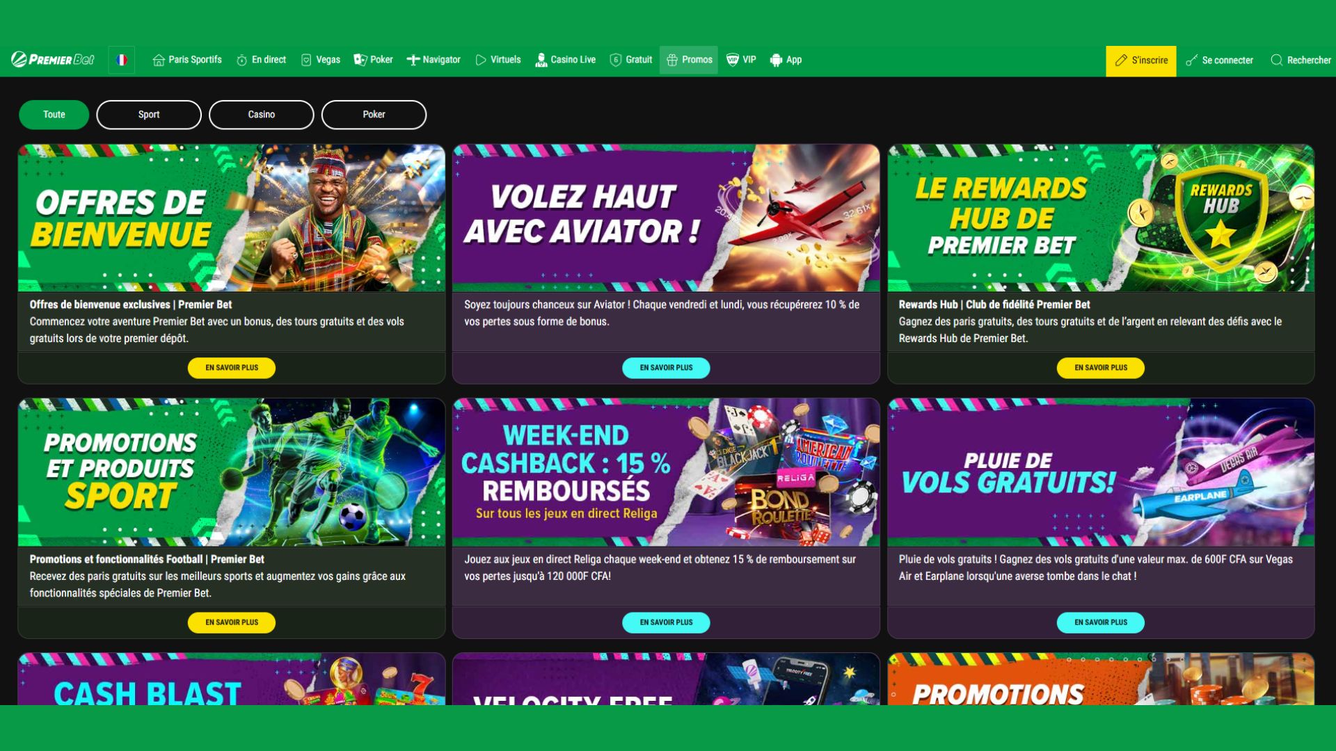 Profitez des promotions sur Premier Bet