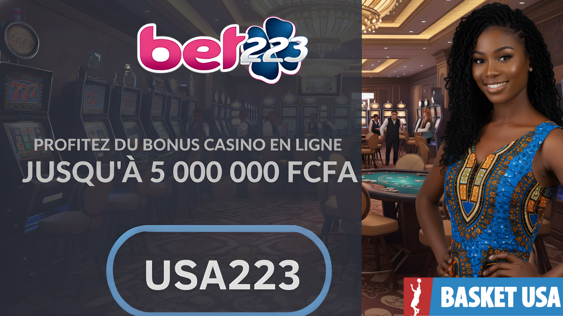 Code promo Bet223 casino jackpot 5 000 000 FCFA Aviator machines à sous Mali