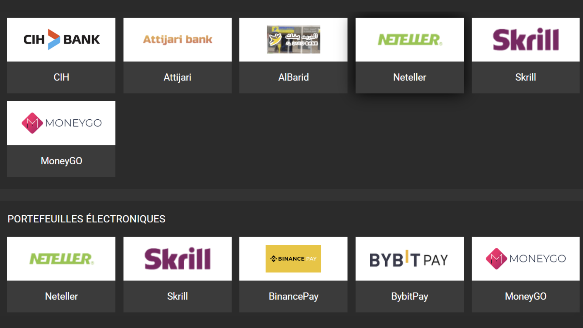 Moyens de paiement WinWin avec mobile money, cryptomonnaies et cartes bancaires