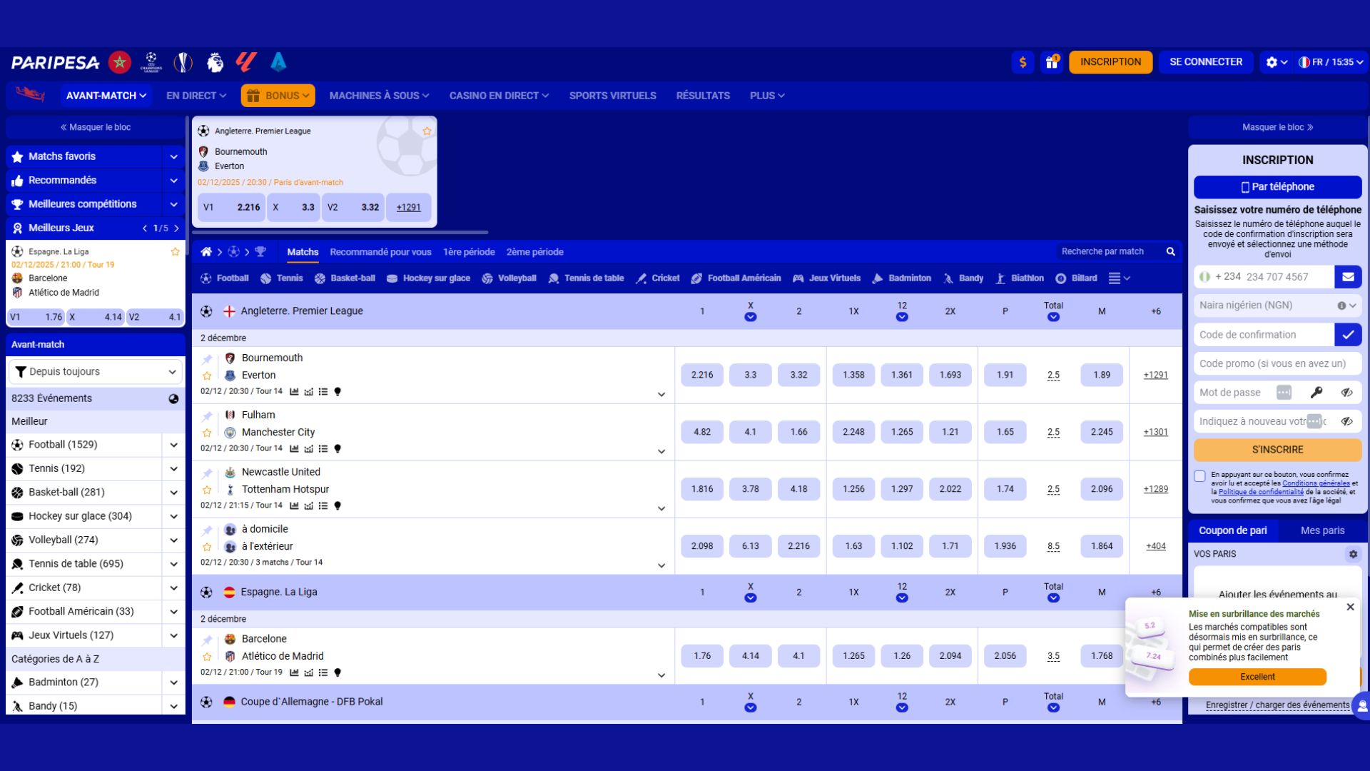 Pariez sur votre sport favori sur Paripesa