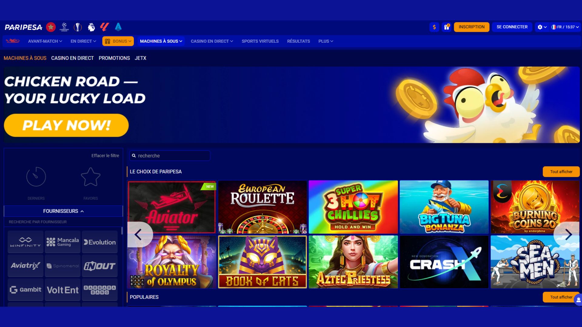 Jouez au casino en ligne Paripesa