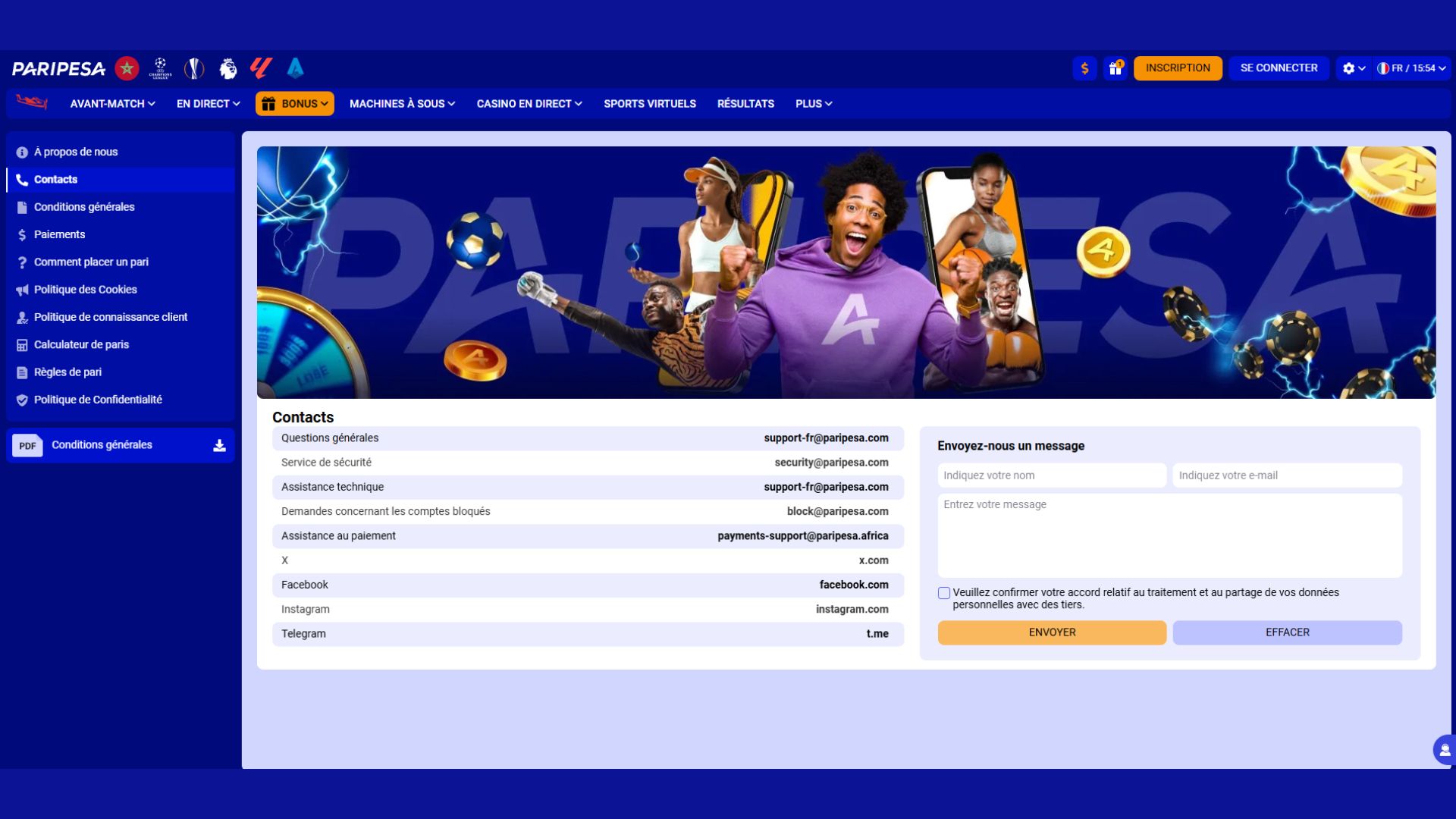 Contactez facilement le service client sur Paripesa