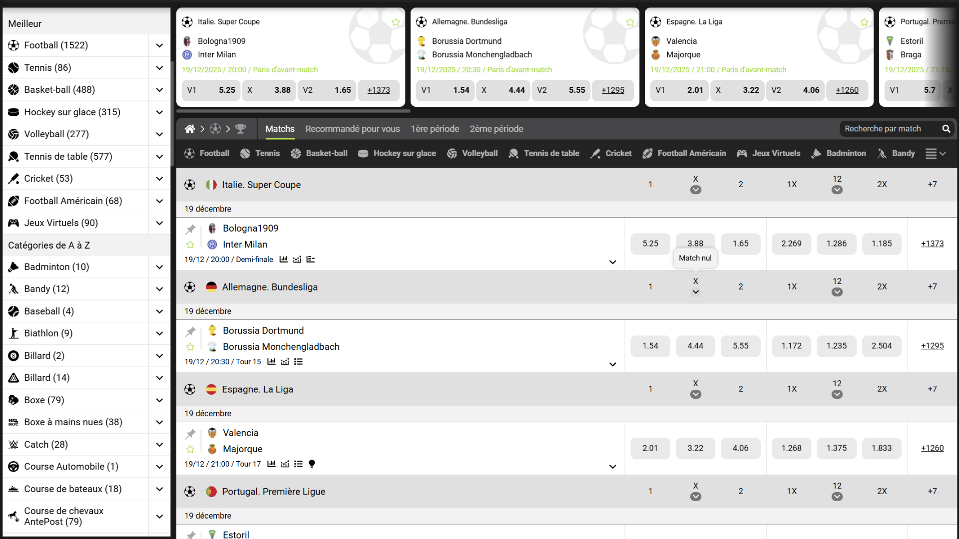Paris sportifs WinWin avec football, basketball, eSports et cotes compétitives