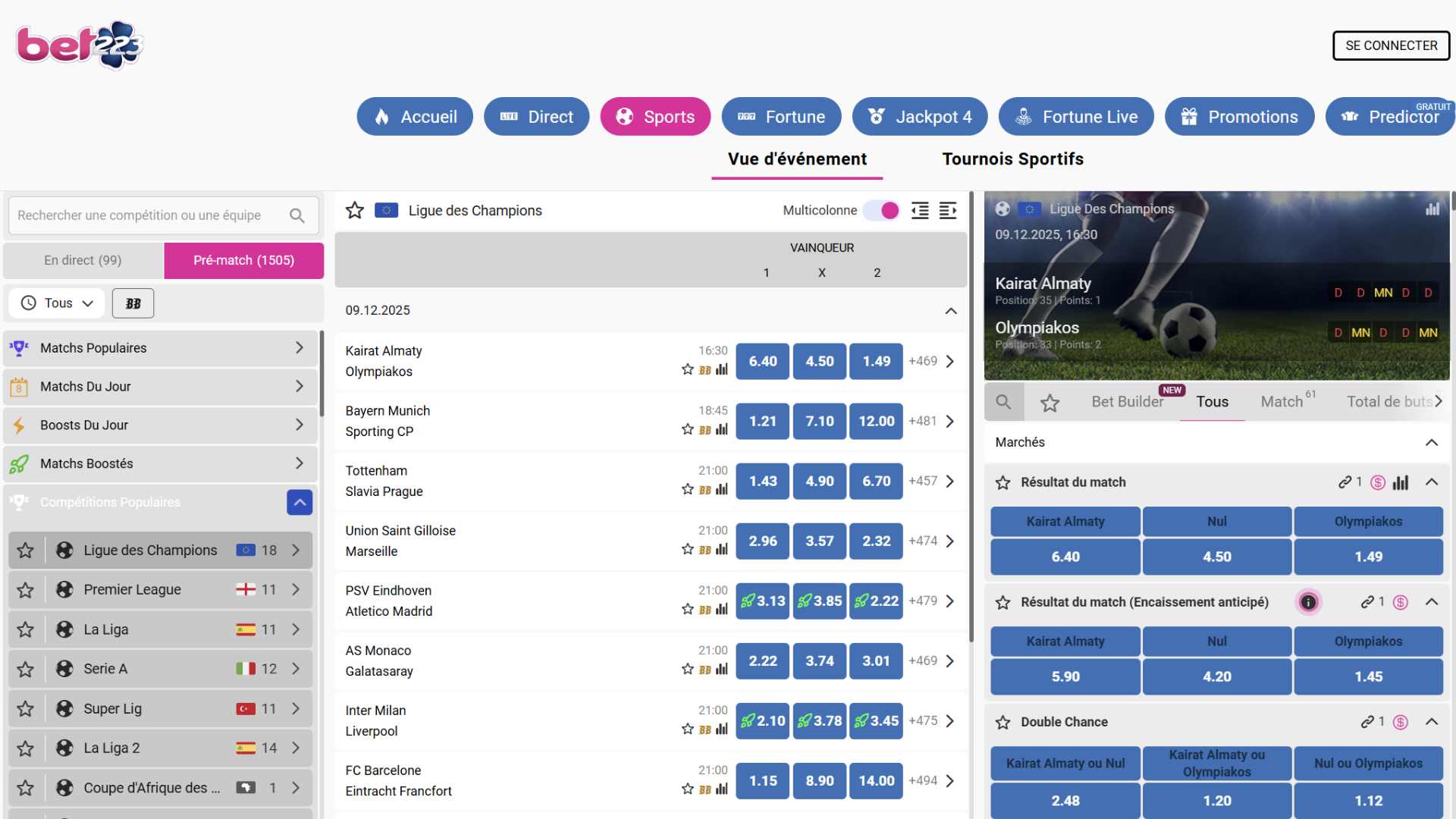 Paris sportifs Bet223 : football africain, basketball et eSports avec 300 marchés par match