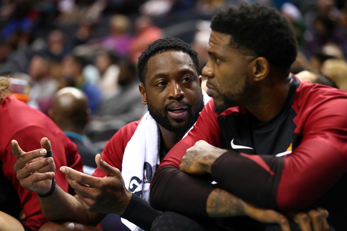 Dwyane Wade et Udonis Haslem avec le Heat