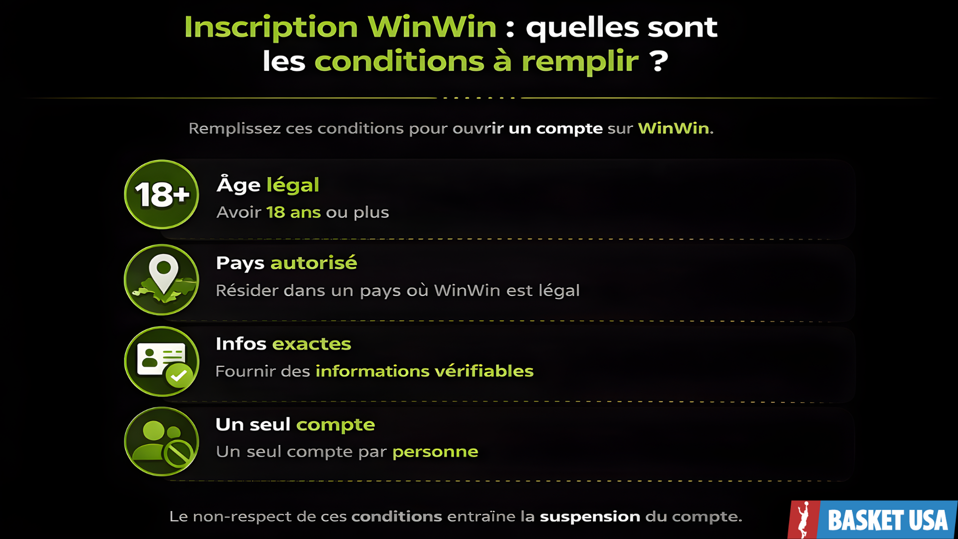 Toutes les conditions à remplir pour créer un compte sur Winwin